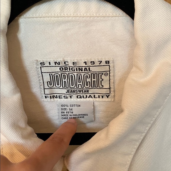 Vtg 80s White Denim Jordache Jacket (M) - Picture 2 of 3